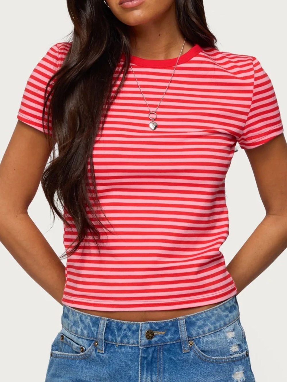 Edikted Nessie Striped Baby Tee